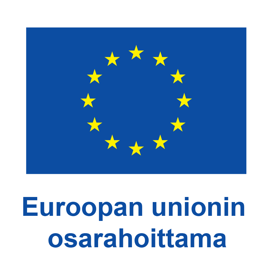 Logo, jossa Euroopan unionin tunnus ja Euroopan unionin osarahoittama -teksti. 